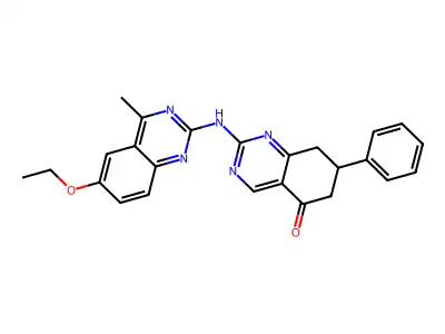 2-[(6-ethoxy-4-methylquinazolin-2-yl)amino]-7-phenyl-7,8-dihydroquinazolin-5(6H)-one structure