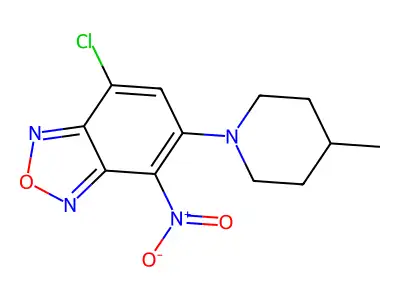 7-Chloro-5-(4-methylpiperidin-1-yl)-4-nitro-2,1,3-benzoxadiazole structure