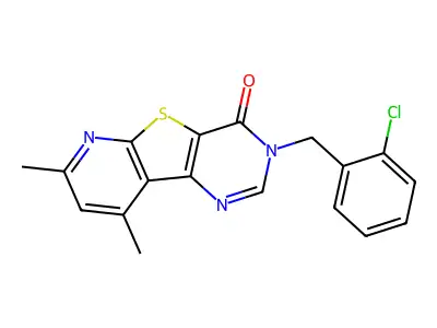 3-(2-chlorobenzyl)-7,9-dimethylpyrido[3',2':4,5]thieno[3,2-d]pyrimidin-4(3H)-one structure