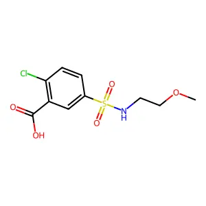2-Chloro-5-[(2-methoxyethyl)sulfamoyl]benzoic acid structure