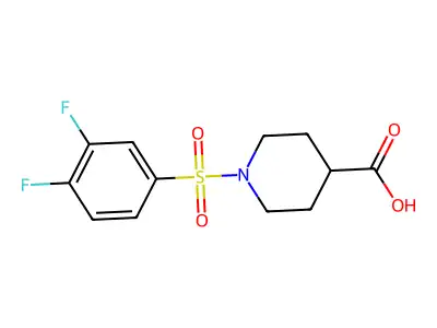 1-(3,4-Difluorobenzenesulfonyl)piperidine-4-carboxylic acid structure