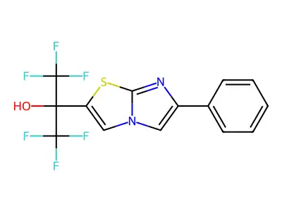 1,1,1,3,3,3-Hexafluoro-2-{6-phenylimidazo[2,1-b][1,3]thiazol-2-yl}propan-2-ol structure