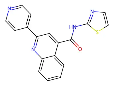 2-(pyridin-4-yl)-N-(thiazol-2-yl)quinoline-4-carboxamide structure