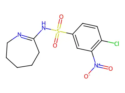 4-chloro-3-nitro-N-(3,4,5,6-tetrahydro-2H-azepin-7-yl)benzenesulfonamide structure