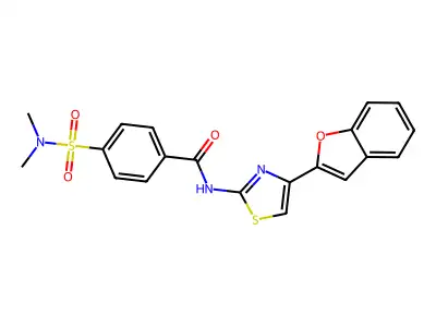 N-[4-(1-benzofuran-2-yl)-1,3-thiazol-2-yl]-4-(dimethylsulfamoyl)benzamide structure