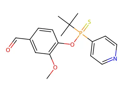 4-[Tert-butyl(pyridin-4-yl)phosphinothioyl]oxy-3-methoxybenzaldehyde structure