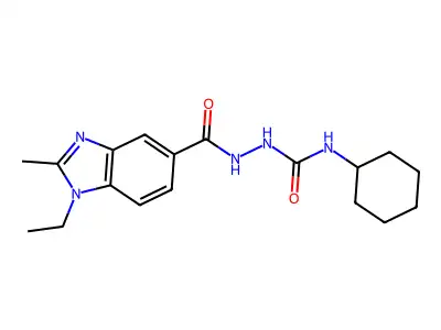 1-Cyclohexyl-3-[(1-ethyl-2-methylbenzimidazole-5-carbonyl)amino]urea structure