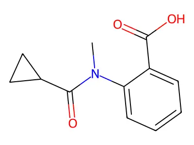 2-(N-methylcyclopropaneamido)benzoic acid structure