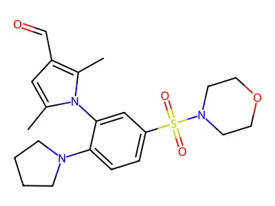 2,5-dimethyl-1-[5-(morpholine-4-sulfonyl)-2-(pyrrolidin-1-yl)phenyl]-1H-pyrrole-3-carbaldehyde structure