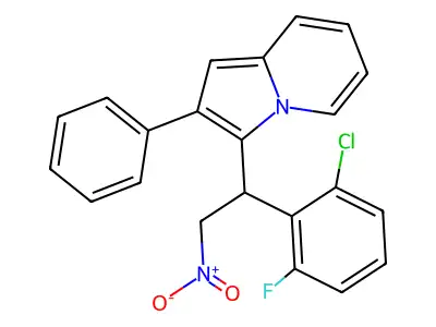 3-[1-(2-Chloro-6-fluorophenyl)-2-nitroethyl]-2-phenylindolizine structure