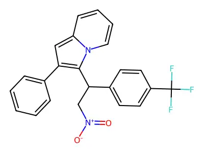 3-{2-Nitro-1-[4-(trifluoromethyl)phenyl]ethyl}-2-phenylindolizine structure