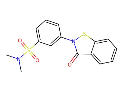 N,N-dimethyl-3-(3-oxo-1,2-benzothiazol-2-yl)benzenesulfonamide structure