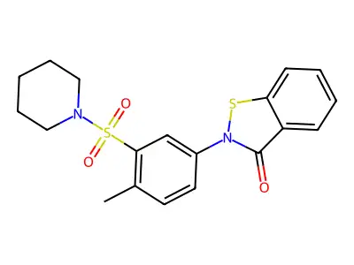 2-[4-Methyl-3-(piperidine-1-sulfonyl)phenyl]-2,3-dihydro-1,2-benzothiazol-3-one structure