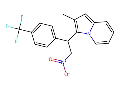 2-Methyl-3-{2-nitro-1-[4-(trifluoromethyl)phenyl]ethyl}indolizine structure