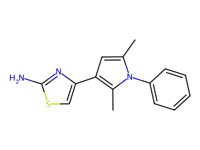 4-(2,5-Dimethyl-1-phenyl-1H-pyrrol-3-yl)-1,3-thiazol-2-amine structure