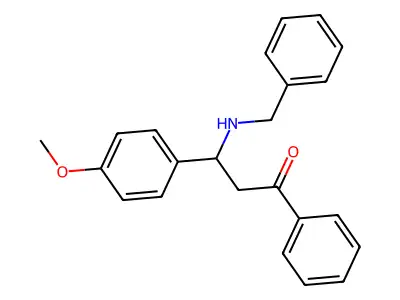 1-Propanone, 3-(4-methoxyphenyl)-1-phenyl-3-[(phenylmethyl)amino]- structure