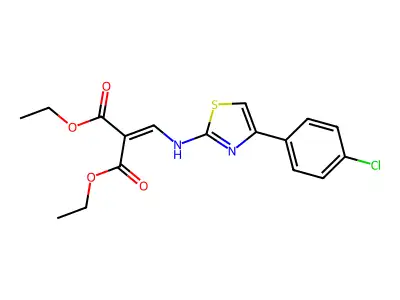 Diethyl 2-({[4-(4-chlorophenyl)-1,3-thiazol-2-yl]amino}methylene)malonate structure
