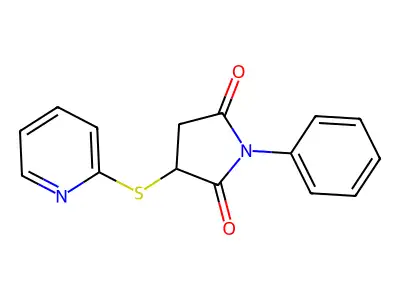 1-Phenyl-3-(pyridin-2-ylsulfanyl)pyrrolidine-2,5-dione structure