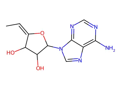 9-[(4Z)-5,6-Dideoxyhex-4-enofuranosyl]-9H-purin-6-amine structure