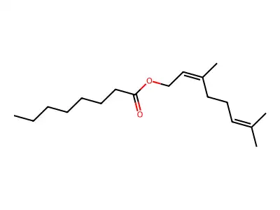 (Z)-3,7-Dimethyl-2,6-octadienyl octanoate structure