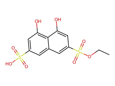 1-Ethyl-4,5-dihydroxynaphthalene-2,7-disulfonic acid structure