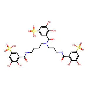 N,N',N''-Tris(2,3-dihydroxy-5-sulfobenzoyl)-1,5,10-triazadecane structure