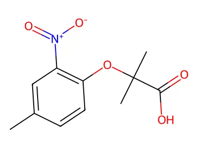 2-Methyl-2-(4-methyl-2-nitrophenoxy)propanoic acid structure