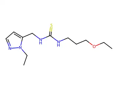 1-(3-Ethoxypropyl)-3-[(2-ethylpyrazol-3-yl)methyl]thiourea structure