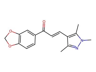 1-(1,3-Benzodioxol-5-yl)-3-(1,3,5-trimethylpyrazol-4-yl)prop-2-en-1-one structure