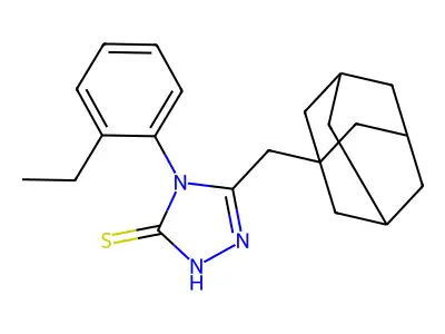 3-(1-adamantylmethyl)-4-(2-ethylphenyl)-1H-1,2,4-triazole-5-thione structure
