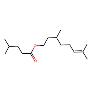 3,7-Dimethyloct-6-enyl 4-methylvalerate structure