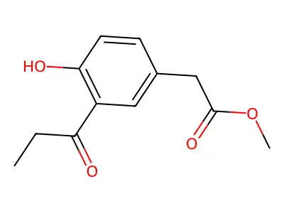 Methyl 4-hydroxy-3-(1-oxopropyl)phenylacetate structure