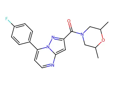 (2,6-dimethylmorpholin-4-yl)[7-(4-fluorophenyl)pyrazolo[1,5-a]pyrimidin-2-yl]methanone structure