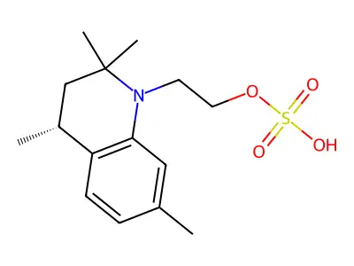 1(2H)-Quinolineethanol, 3,4-dihydro-2,2,4,7-tetramethyl-, 1-(hydrogen sulfate) structure