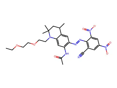 Acetamide, N-(6-((2-cyano-4,6-dinitrophenyl)azo)-1-(2-(2-ethoxyethoxy)ethyl)-1,2,3,4-tetrahydro-2,2,4-trimethyl-7-quinolinyl)- structure
