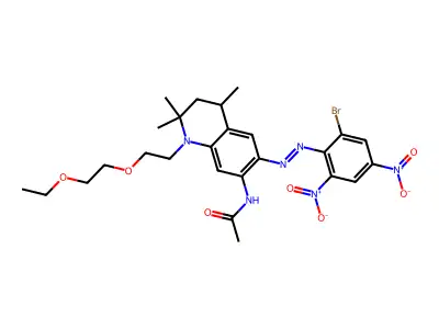 7-Acetamido-6-(2-bromo-4,6-dinitrophenylazo)-1-(2-(2-ethoxyethoxy)ethyl)-1,2,3,4-tetrahydro-2,2,4-trimethylquinoline structure