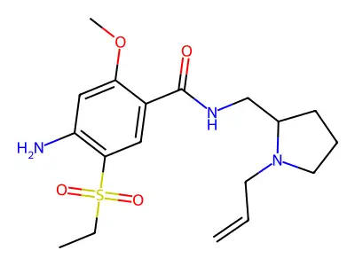 N-((1-Allyl-2-pyrrolidinyl)methyl)-2-methoxy-4-amino-5-ethylsulphonylbenzamide structure
