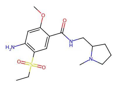 Benzamide, 4-amino-5-(ethylsulfonyl)-2-methoxy-N-((1-methyl-2-pyrrolidinyl)methyl)- structure