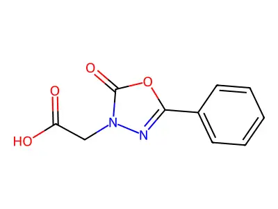 (2-oxo-5-phenyl-1,3,4-oxadiazol-3(2H)-yl)acetic acid structure