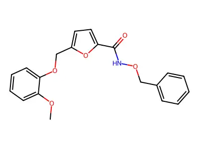 N-(benzyloxy)-5-[(2-methoxyphenoxy)methyl]furan-2-carboxamide structure