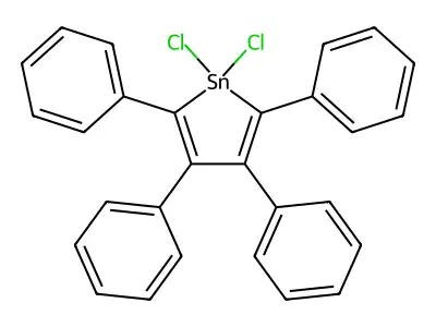1,1-Dichloro-2,3,4,5-tetraphenylstannole structure