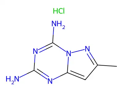 Pyrazolo(1,5-a)-1,3,5-triazine-2,4-diamine, 7-methyl-, hydrochloride (1:?) structure