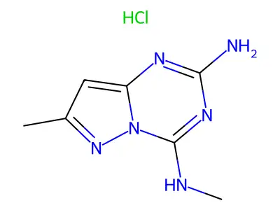 C7H10N6.ClH.1/2H2O structure