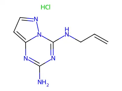C8H10N6.ClH.1/2H2O structure