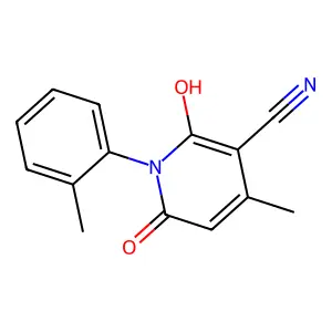 2-Hydroxy-4-methyl-1-(2-methylphenyl)-6-oxopyridine-3-carbonitrile structure