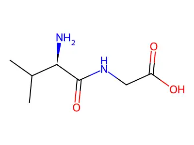 (S)-2-(2-氨基-3-甲基丁酰氨基)乙酸 structure
