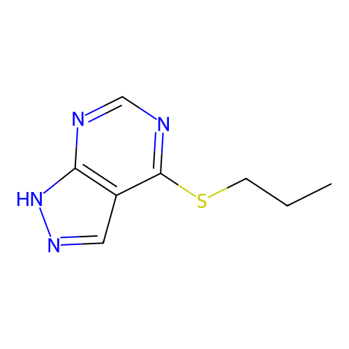 4-propylsulfanyl-1H-pyrazolo[3,4-d]pyrimidine structure