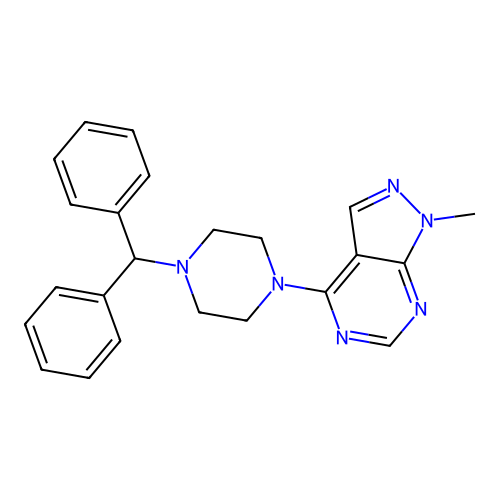 4-(4-Benzhydrylpiperazin-1-yl)-1-methyl-pyrazolo[3,4-d]pyrimidine structure