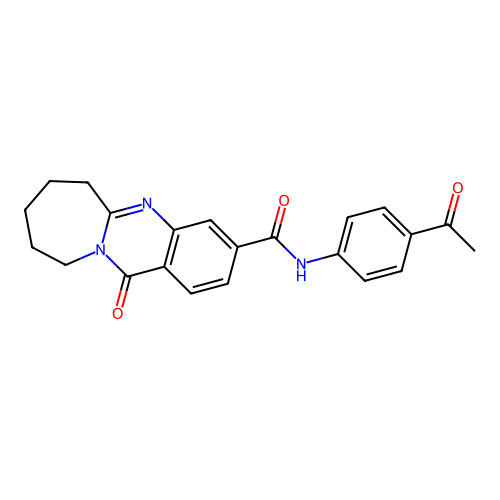 N-(4-acetylphenyl)-12-oxo-6,7,8,9,10,12-hexahydroazepino[2,1-b]quinazoline-3-carboxamide structure