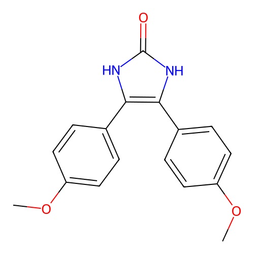 1,3-Dihydro-4,5-bis(4-methoxyphenyl)-2H-imidazol-2-one structure